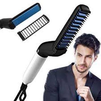 2-in-1 Beard Straightener & Styling Comb – Men’s Grooming Brush